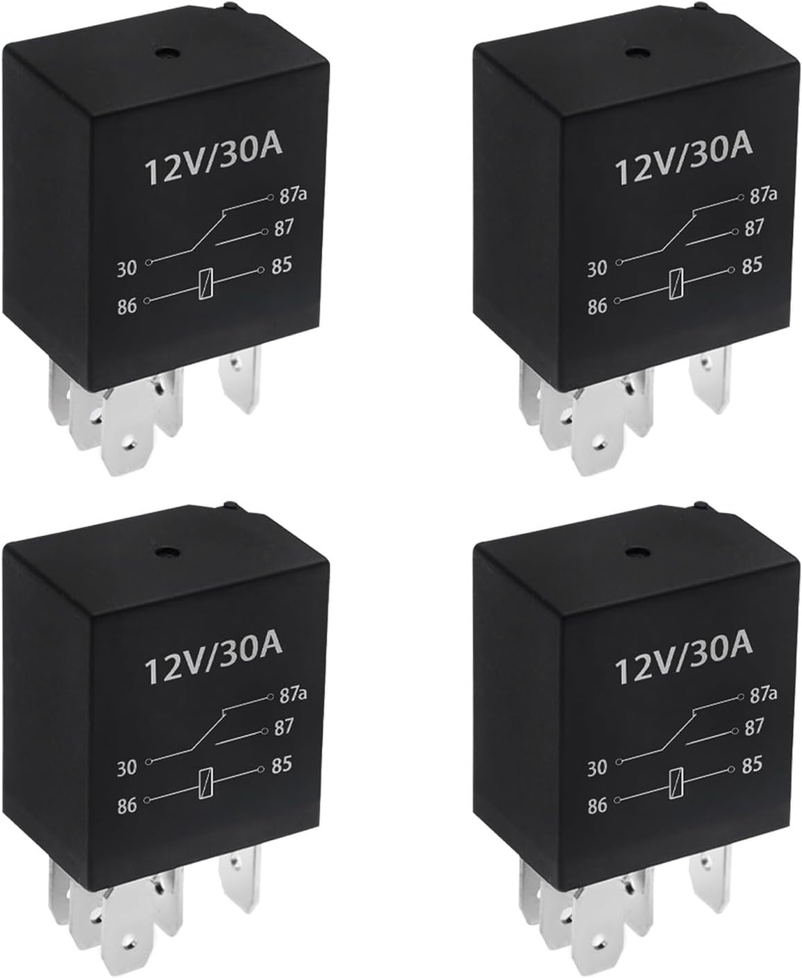 4 Relés Automotriz 5 Pines 12V 30A Multiusos