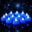 12 Velas Té LED Azules Sin Llama Batería Decoración Hogar Fiesta