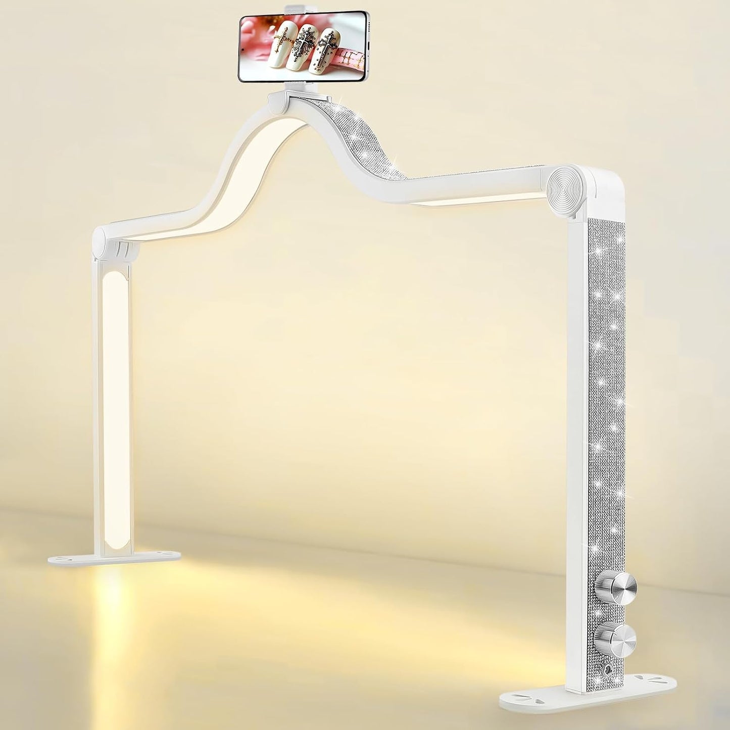 Lámpara arco plegable para uñas con soporte teléfono y