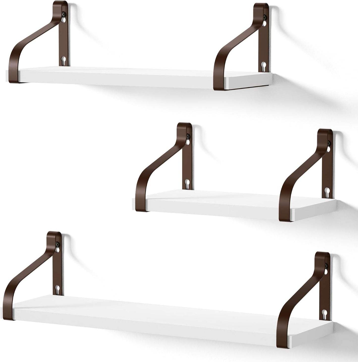 Estantes flotantes madera soporte metal 3 Pzas