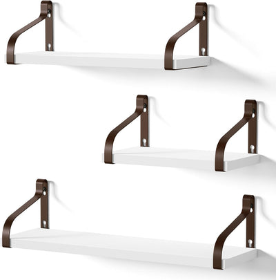 Estantes flotantes madera soporte metal 3 Pzas