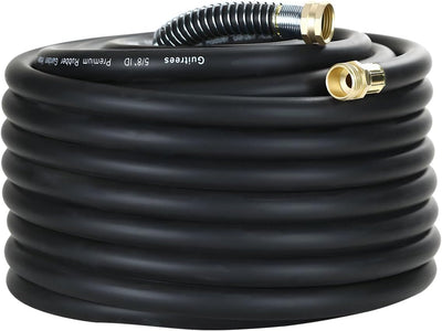 Manguera jardín goma 90ft 5/8 300psi trenzada 5 capas negro