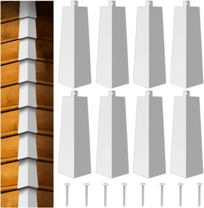 8 Esquinas Laterales Aluminio 8pulg Tapas Blancas Exteriores