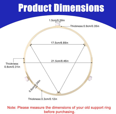 Anillo giratorio para microondas de 8.5 pulgadas, soporte para bandeja de vidrio