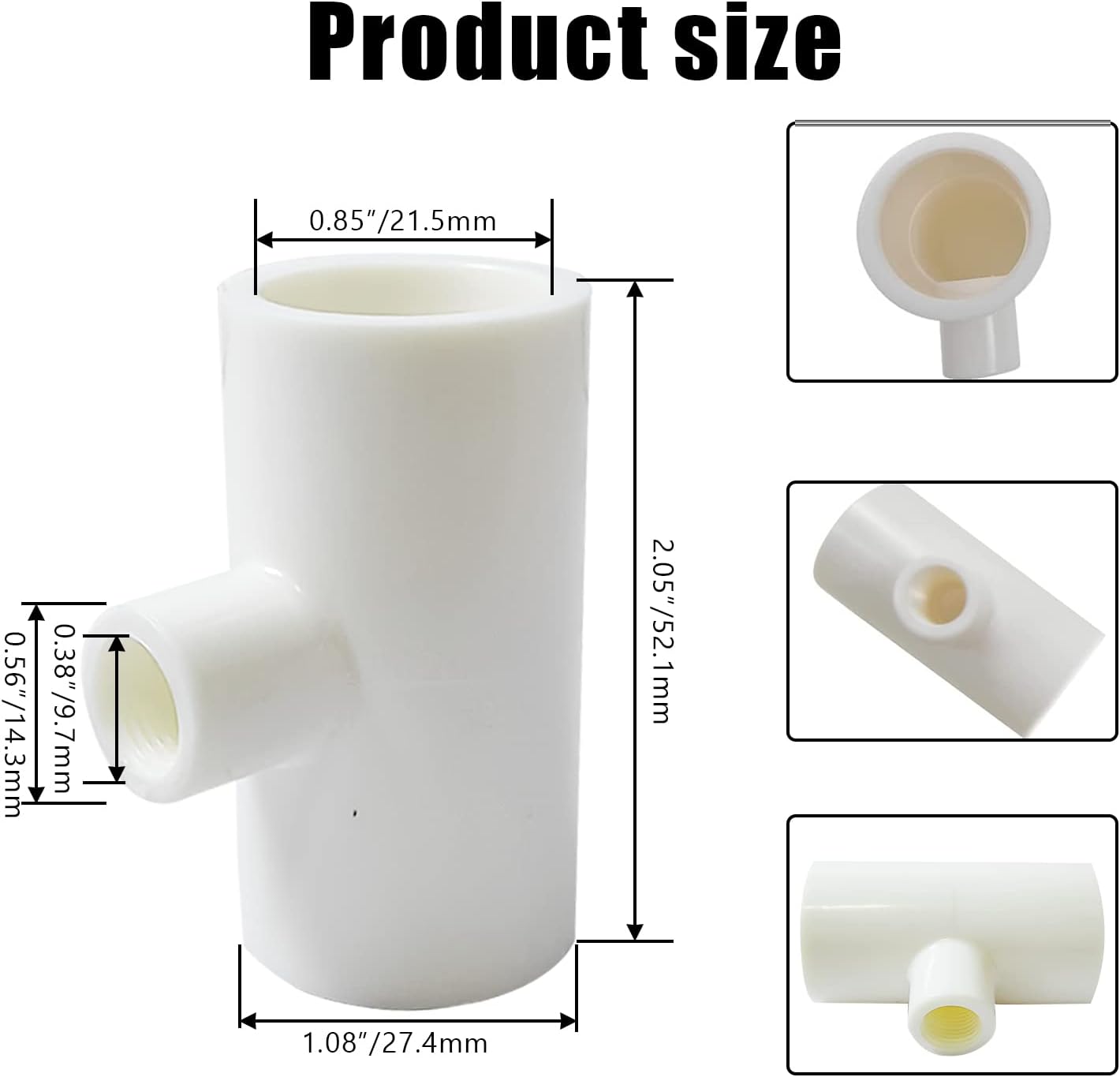 20 Pzas Accesorios PVC Bebedero Pollo Hilos 1/8"