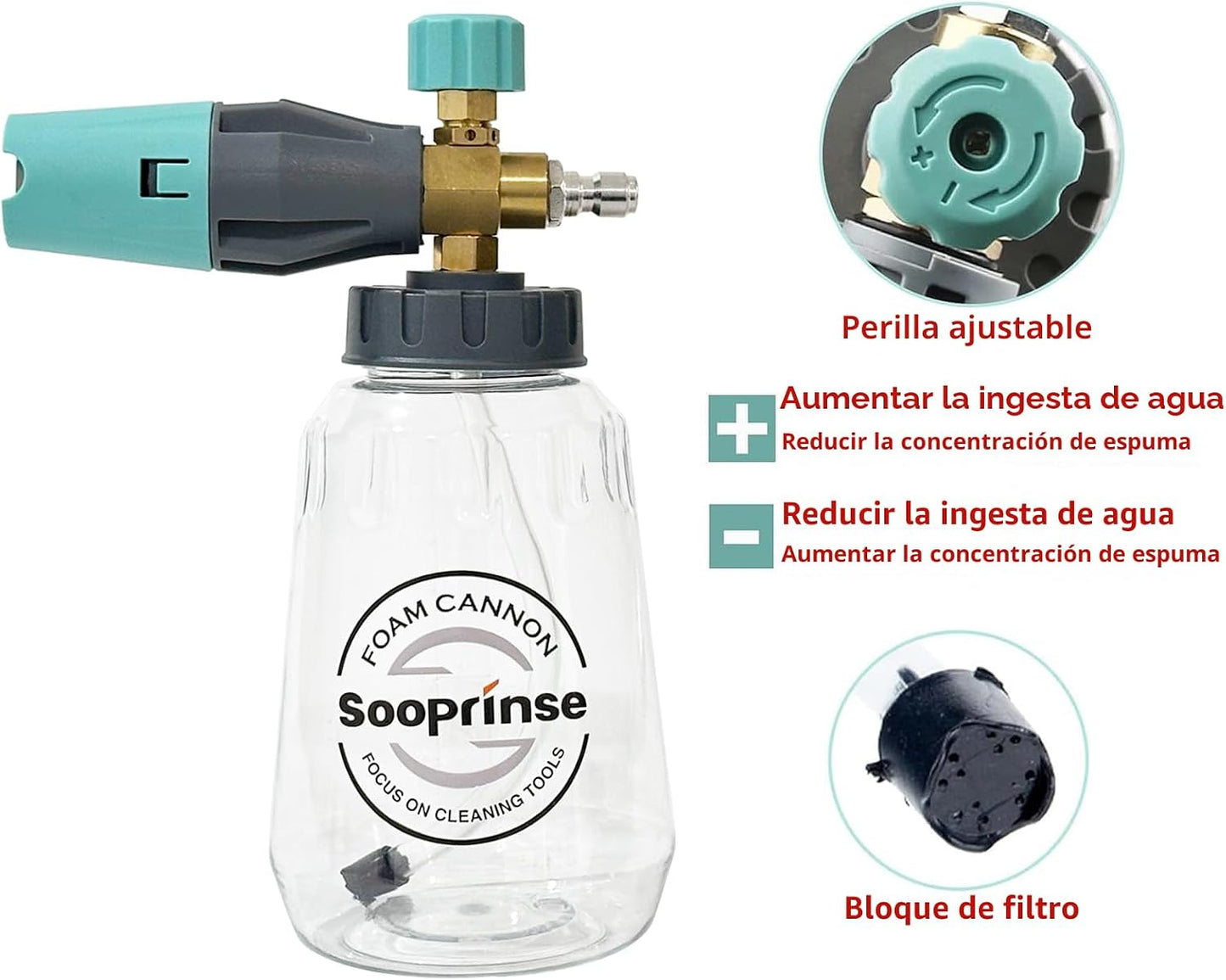Lanzador espuma profesional 1/4" 4000PSI 1L