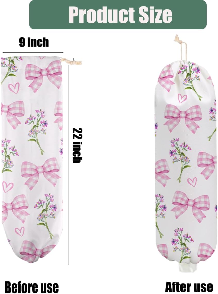 Soporte bolsas plástico reutilizables diseño corazón flores