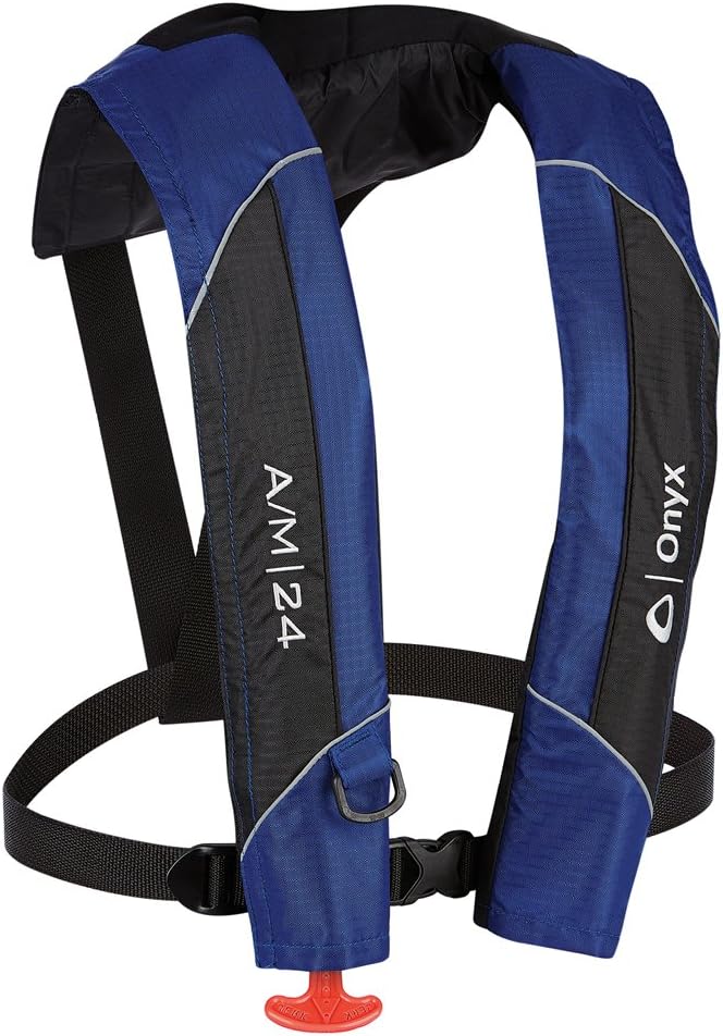 Chaleco salvavidas inflable auto y manual PFD azul