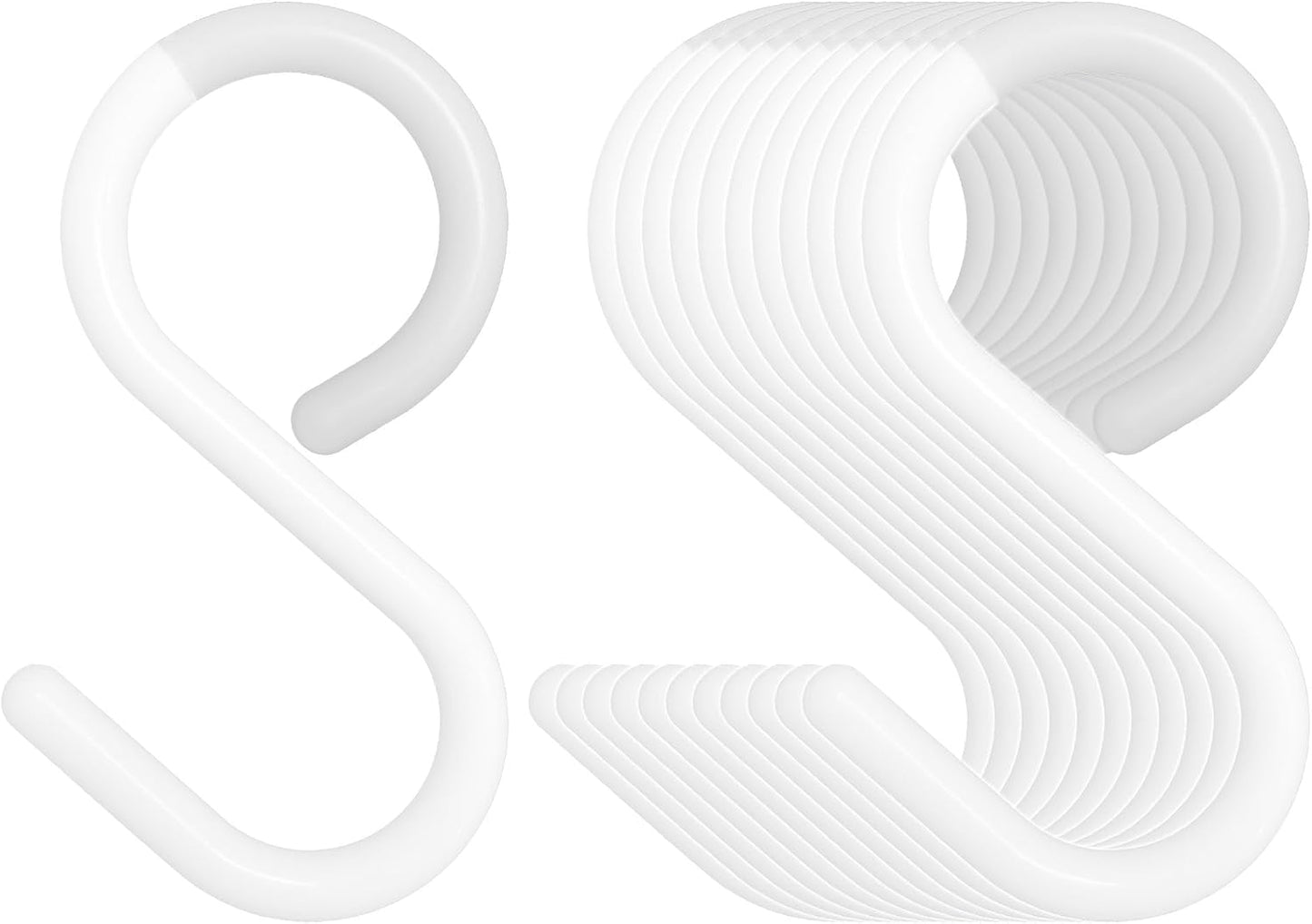 12 Ganchos Plástico Silenciosos Soportan 10lb Blanco Grande