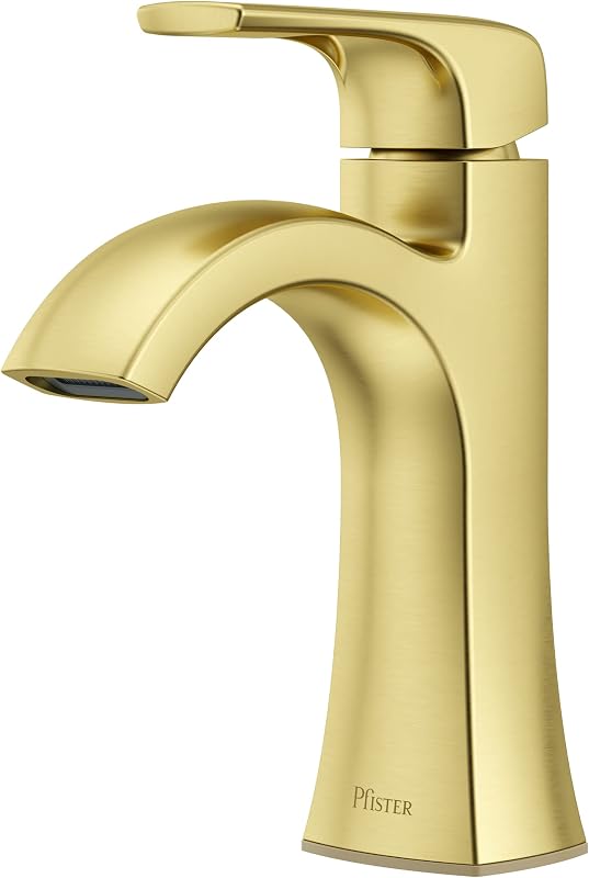 Grifo baño control único 1 mango acabado dorado cepillado