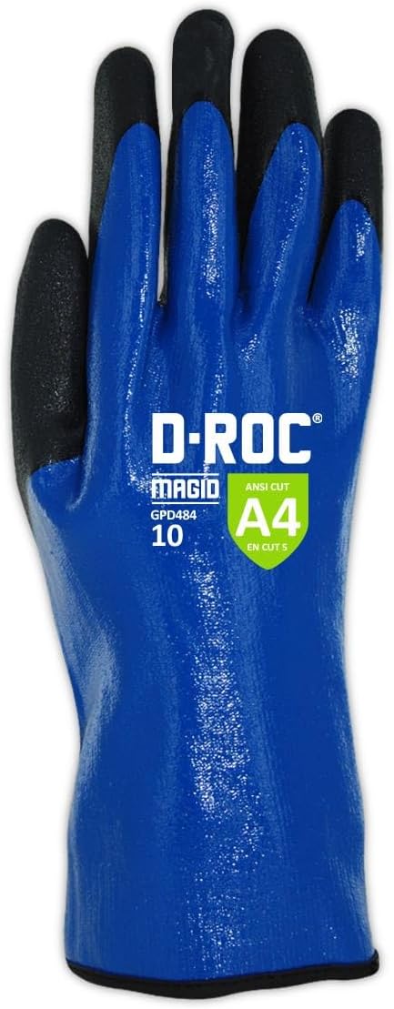 Guantes trabajo impermeables A4 químicos