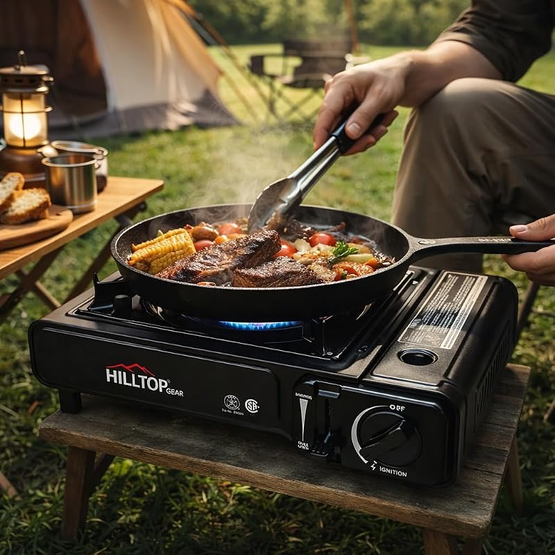 Estufa gas portátil 8000 BTU camping negro