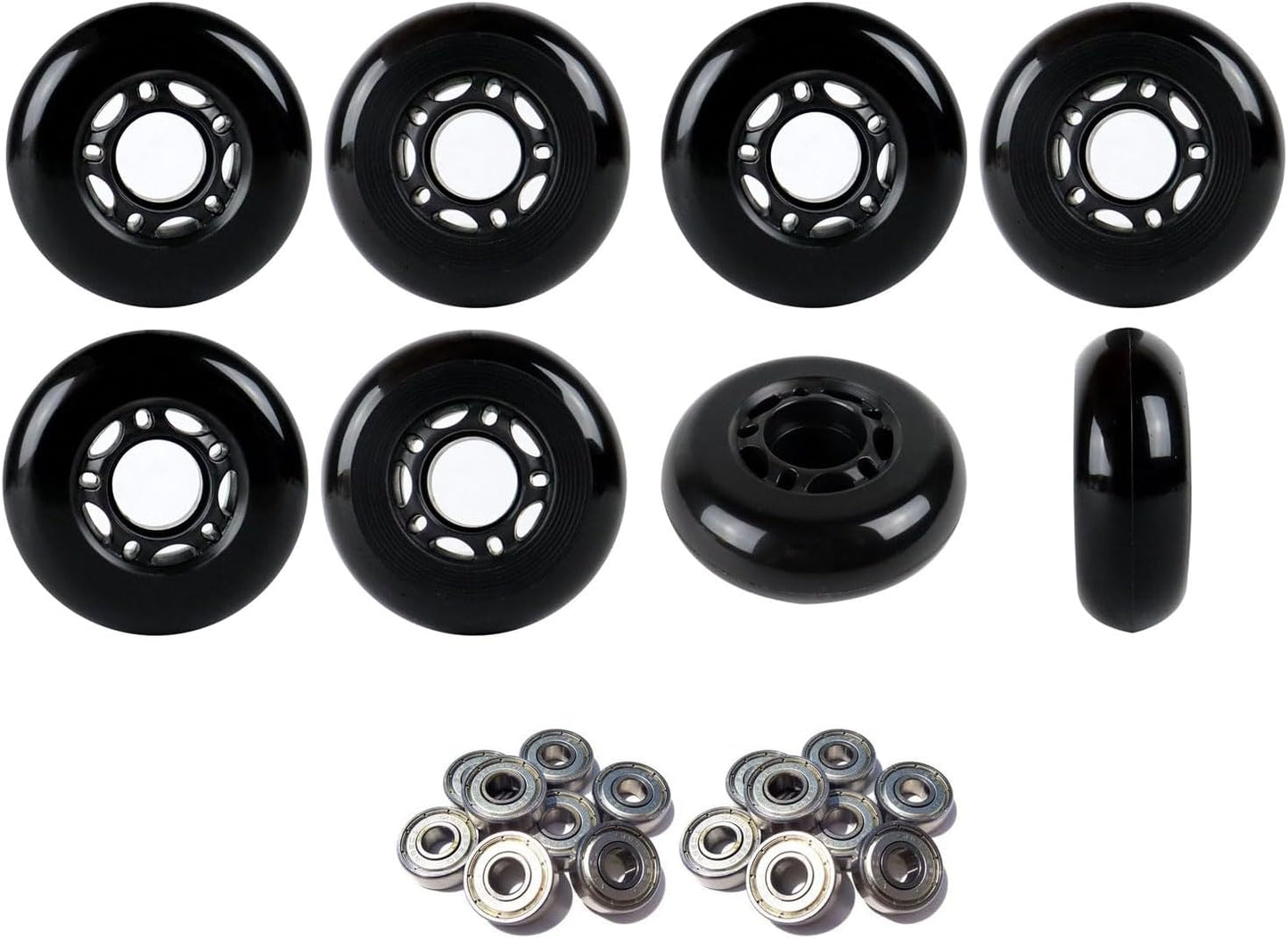 Ruedas patinaje 2.677" 82A Black Roller Hockey 8 Pzas