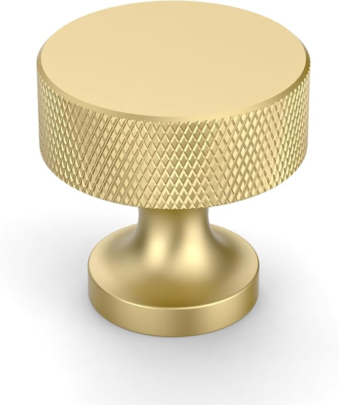20 Pomos Gabinete Dorados Cepillados 1.2" para Cajones