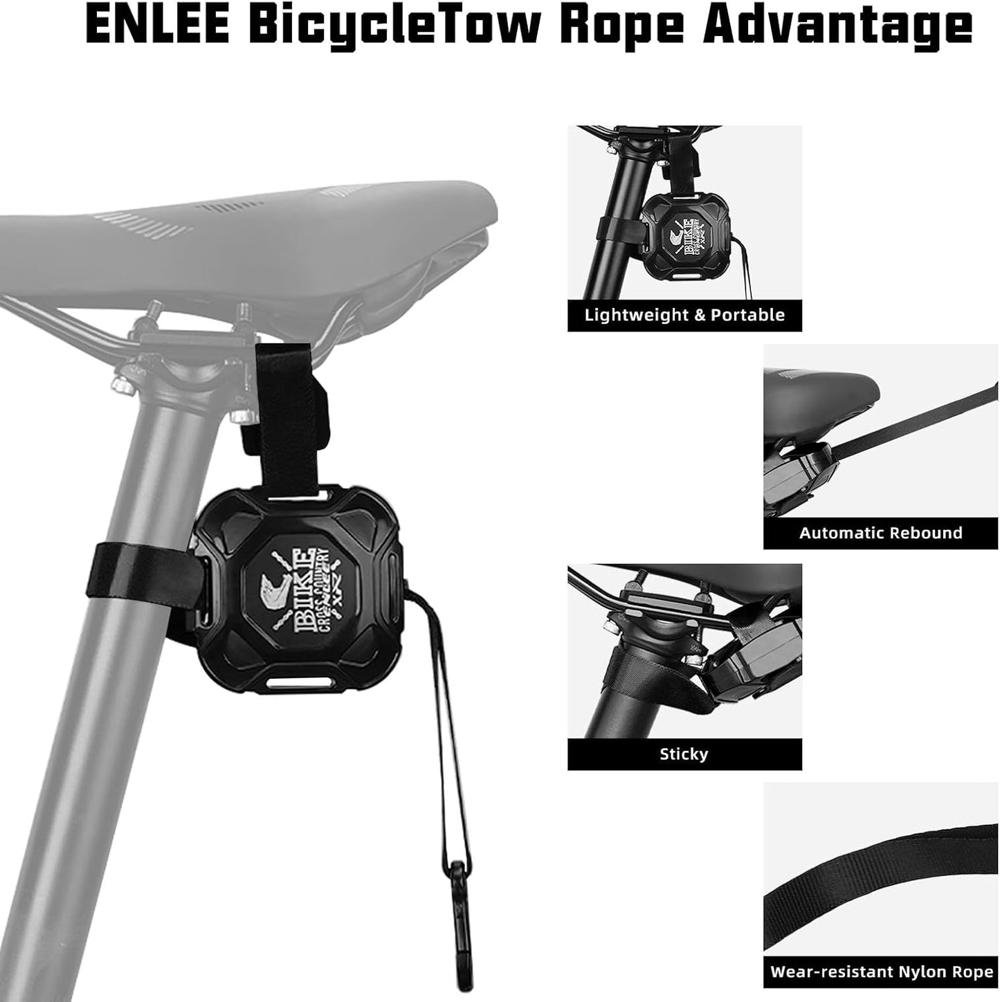 Cuerda remolque bicicleta niños retráctil 8.2ft