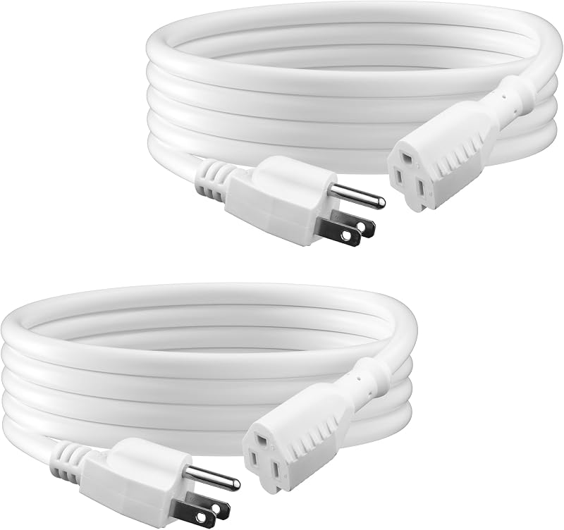 2 Cables Extensión 10ft para Exteriores 16/3 SJTW 3 Clavijas