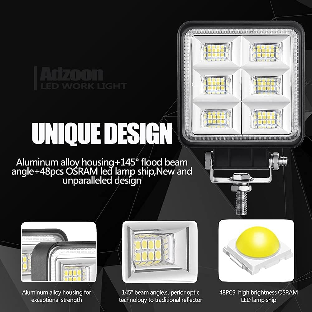 2 Luces LED 4" 12V para Tractor Camión