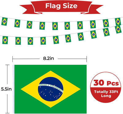 Bandera Brasil mini para desfiles fiestas salones clase