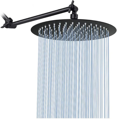 Cabezal ducha lluvia acero inox ajustable 11" negro