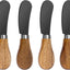 Set 4 cuchillos esparcidor queso acero inox mango acacia