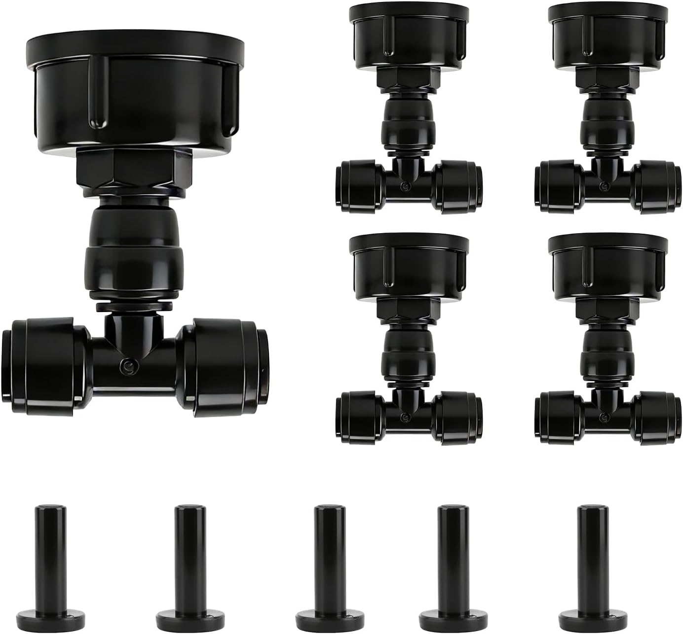 5 Adaptadores grifo riego 3/4 a 1/4 pulg 2 vías