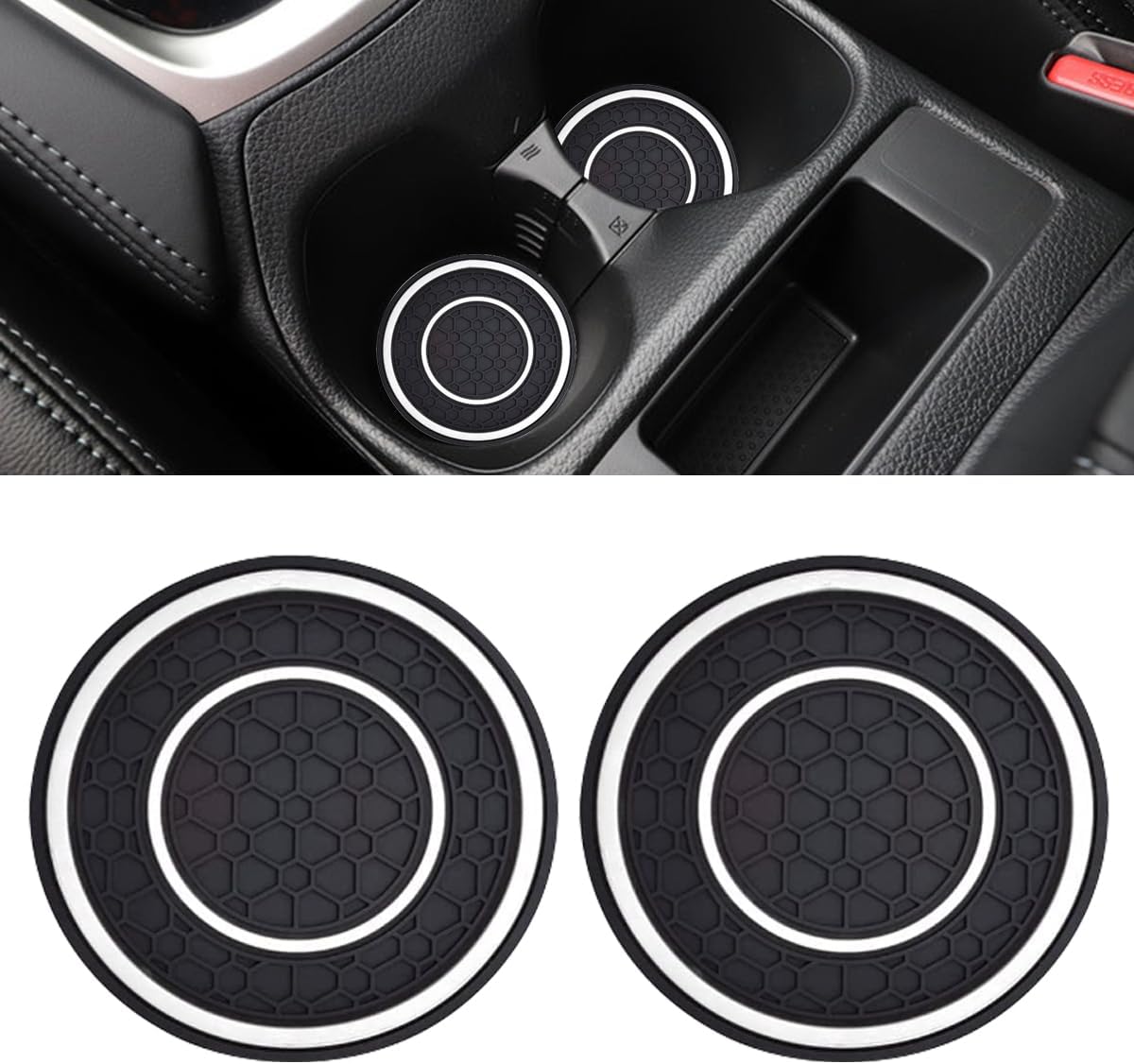 2 Posavasos Automóvil Antideslizantes Aislamiento Automático Blanco
