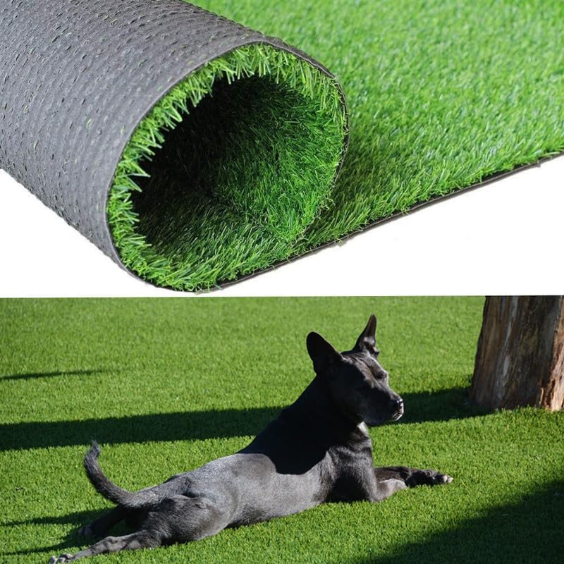 Césped artificial verde 3x8ft interiores exteriores drenaje