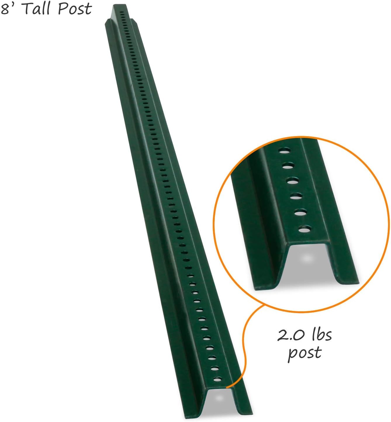 Poste señalización K-153-8-2 en U acero esmaltado 8ft set 2