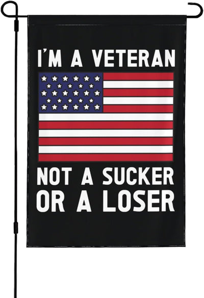 Bandera jardín doble cara 12.5x18pulg texto inglés