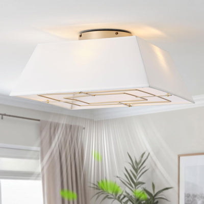 Ventilador techo cuadrado 18pulg luces 6 velocidades control remoto