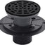 Desagüe ducha redondo 4 1/4pulg negro rejilla extraible