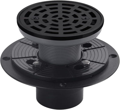 Desagüe ducha redondo 4 1/4pulg negro rejilla extraible