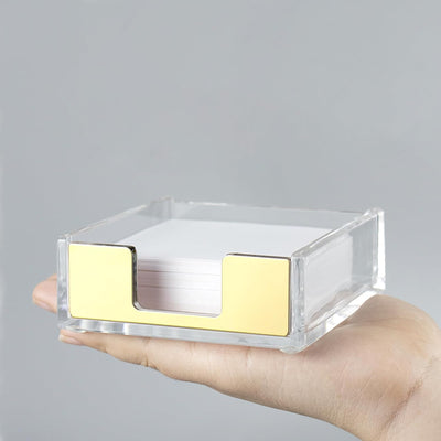 Soporte notas adhesivas acrílico transparente amarillo