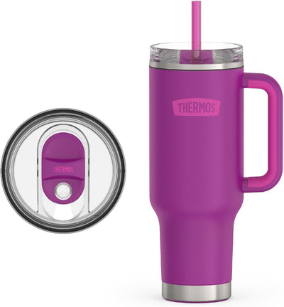 Taza acero inox 40oz ciruela aislada con tapa y bloqueo