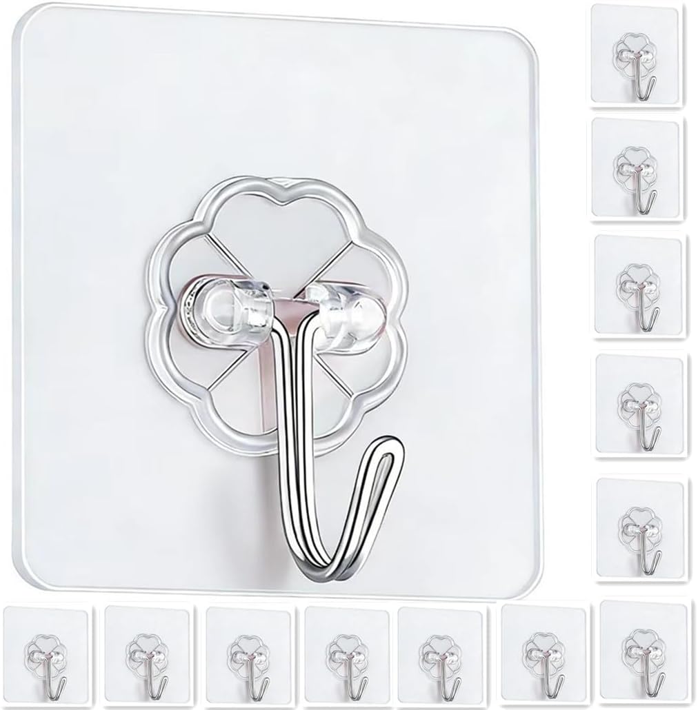 Ganchos adhesivos resistentes para pared baño cocina 12 piezas