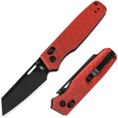 Cuchillo EDC hoja 3.04" Sheepsfoot mango G10 rojo