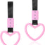 2 Pzas Correas Manija Auto Forma Corazón Rosa
