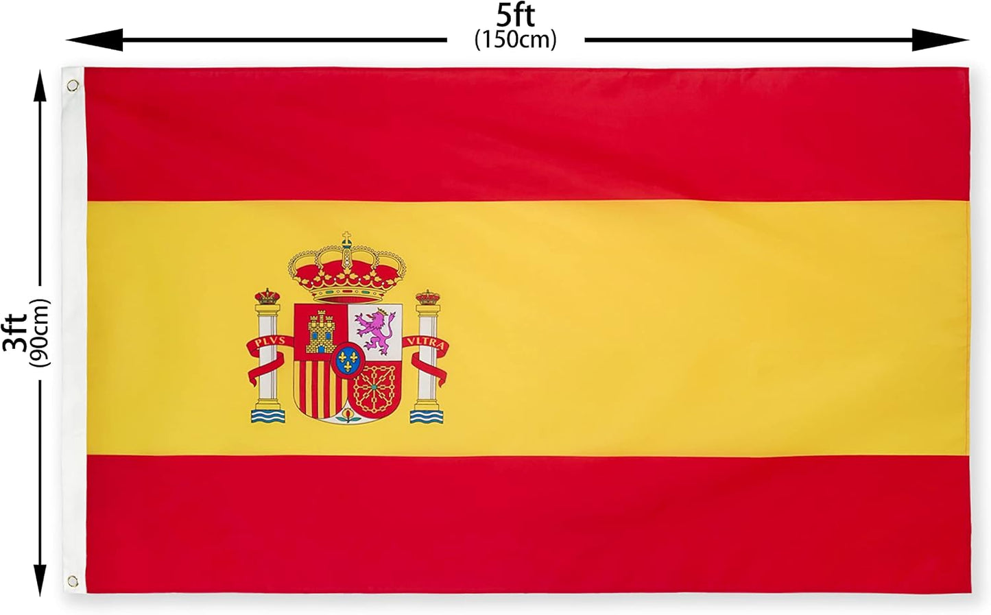 Bandera España 3x5ft poliéster ojales latón