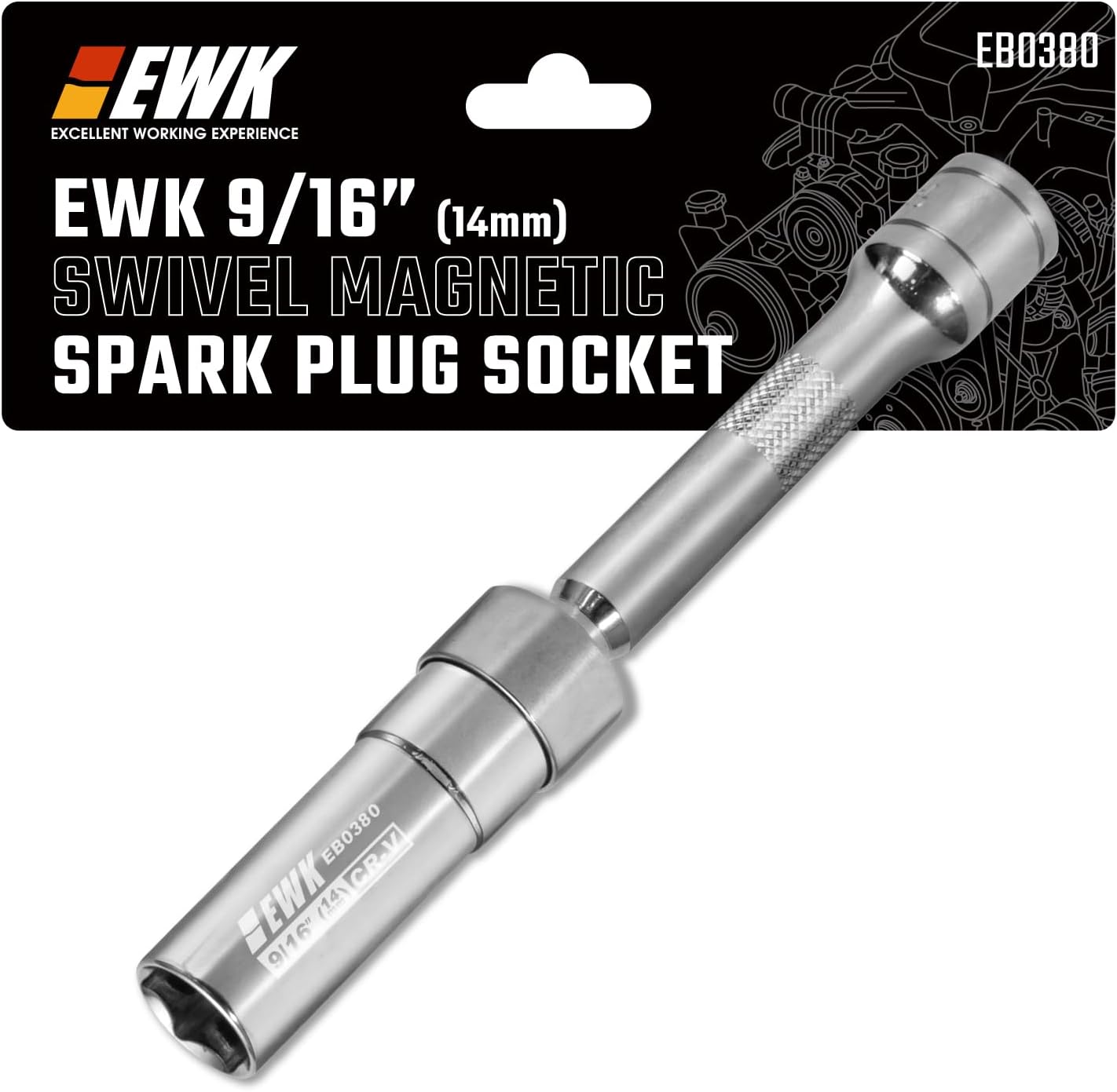 Llave bujía magnética giratoria 9/16 y 3/8