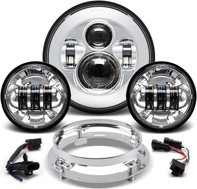 Faro LED 7" luces antiniebla 4.5" para motocicleta Harley