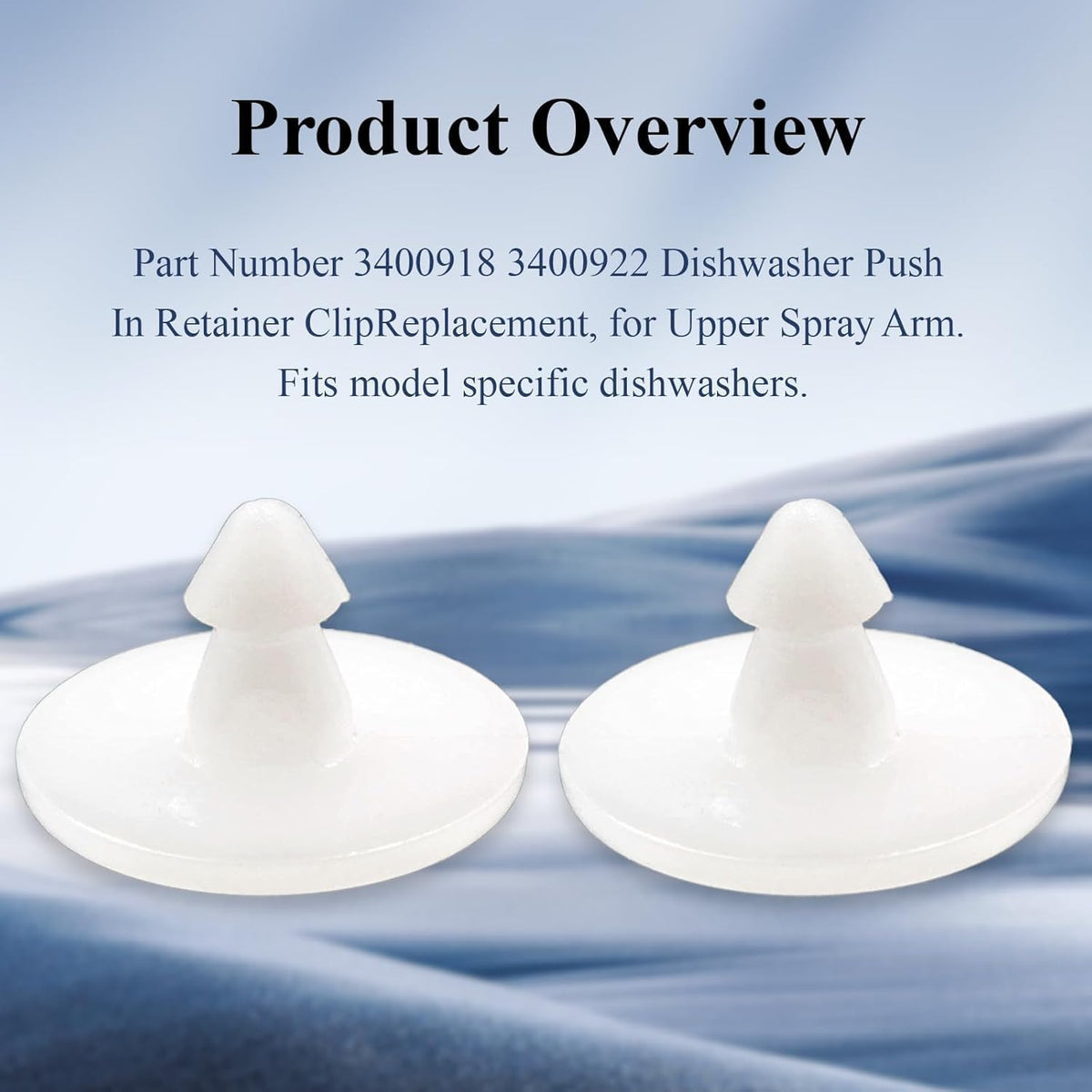 Repuesto clips retención presión para lavavajillas Whirlpool