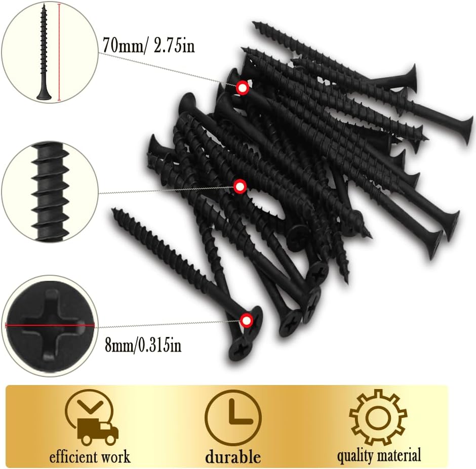 Tornillo yeso rosca gruesa #8x2-3/4pulg fosfato negro