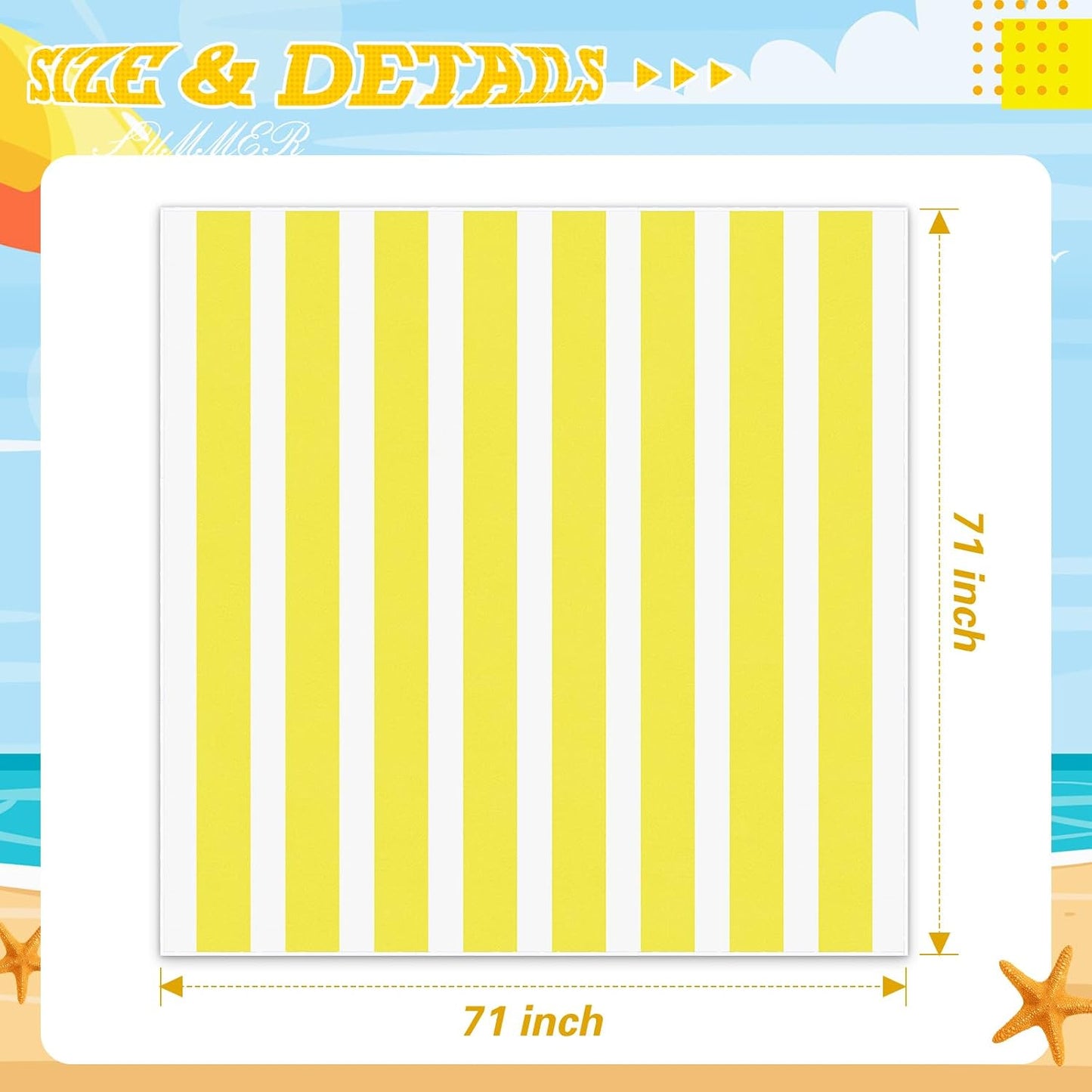 Manta playa cuadros 71x71" microfibra secado rápido
