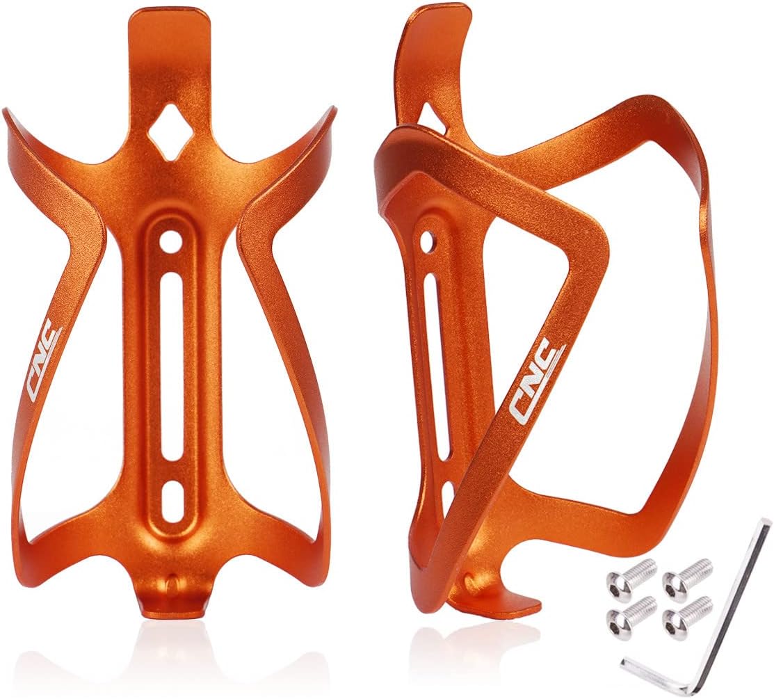 Soporte botella agua bicicleta aluminio naranja set 2