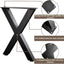 Patas mesa en X metal 16" color negro set 2