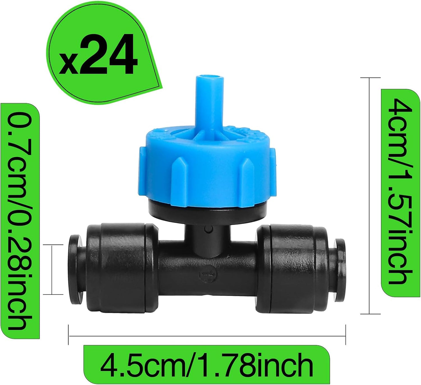 Pack 24 Emisores Riego Goteo Compensación 1gph 1/4"