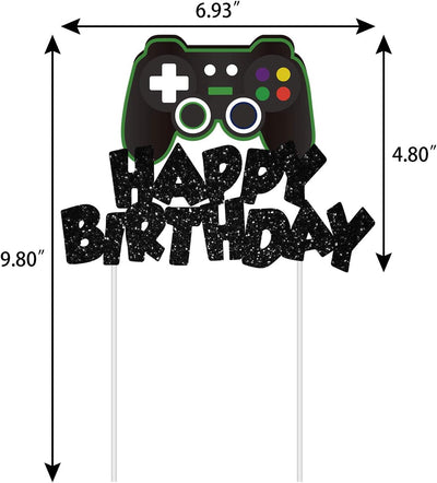 Decoración pastel videojuegos purpurina cumpleaños niños
