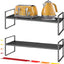 Organiz. estante expandible 16.5-27.1pulg 2 pzas metal negro