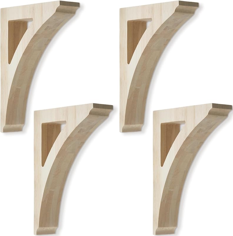 4 Pzas Soportes Estante Madera Maciza 1 3/4x8 1/2x12