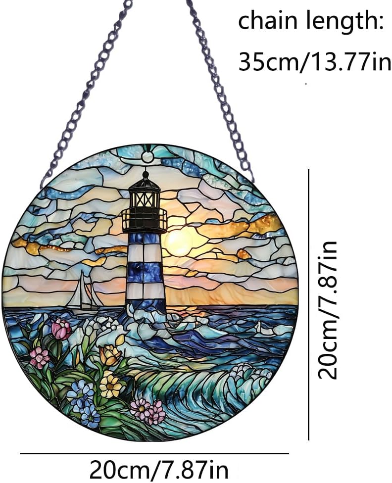 Decoración vitral redonda para ventana y pared regalo mujer